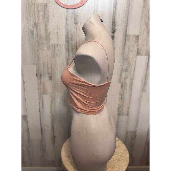 Aeropostale Seriously Soft Bungee Cami Pink Crop Tank Top Women’s Size S - Picture 3 of 7